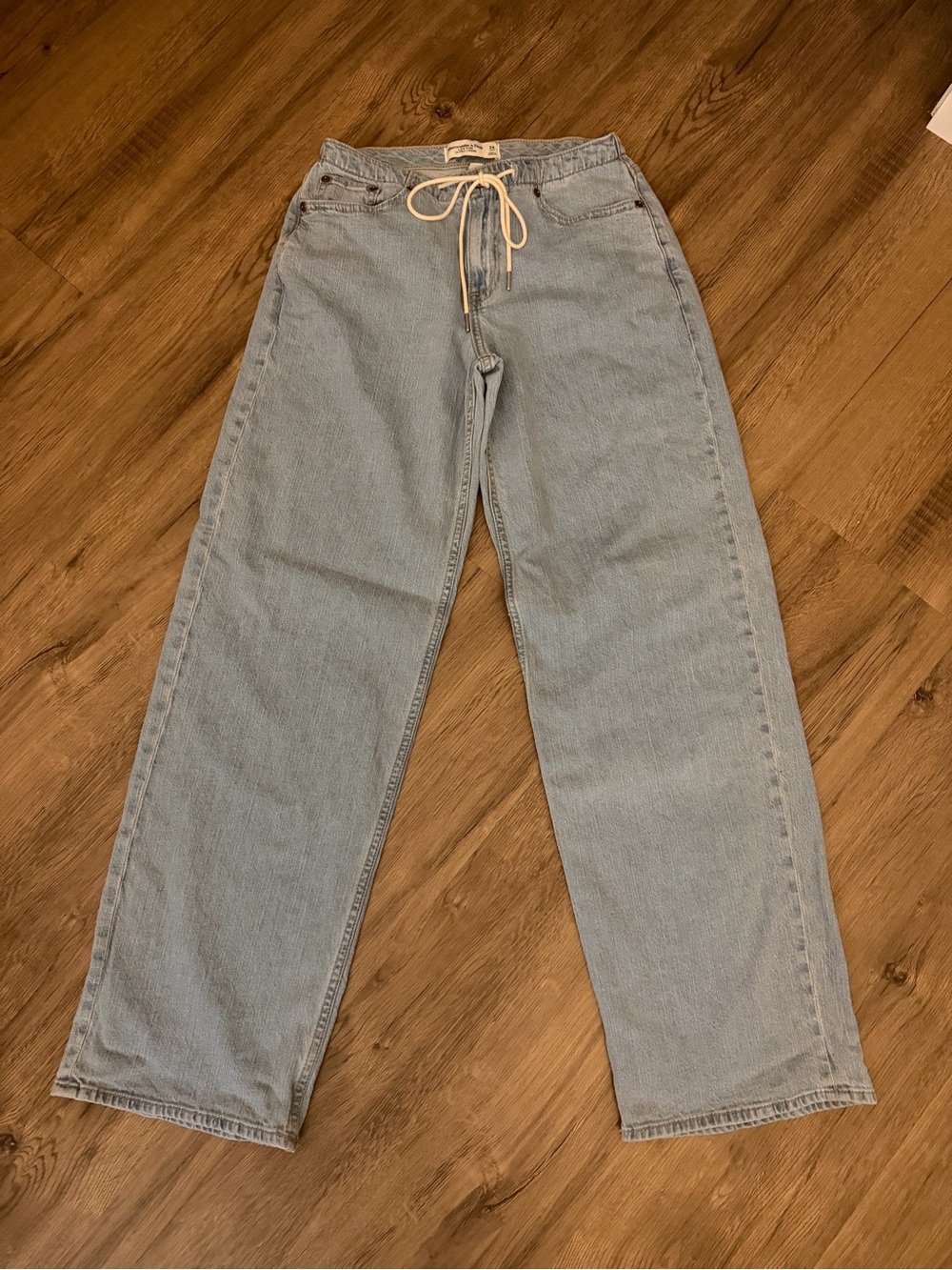 Abercrombie & Fitch curve love low rise ultra loose linen jeans